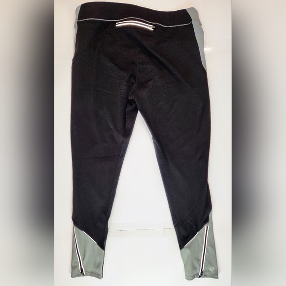 Athleta Athletic Women’s Leggings Black And Grey Size Large Zip Pocket Stretch - Picture 2 of 9